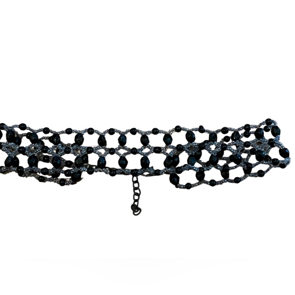 Vintage chocker black and white (transparent) beads. Handmade. Late 90s. - Picture 1 of 2
